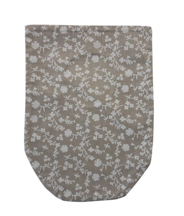 Funda beige flores blancas